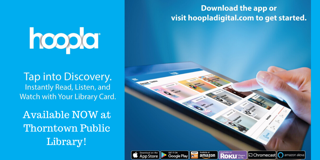 Click here to visit hoopla! Check out ebooks, audiobooks, movies and tv shows with your TPL library card!