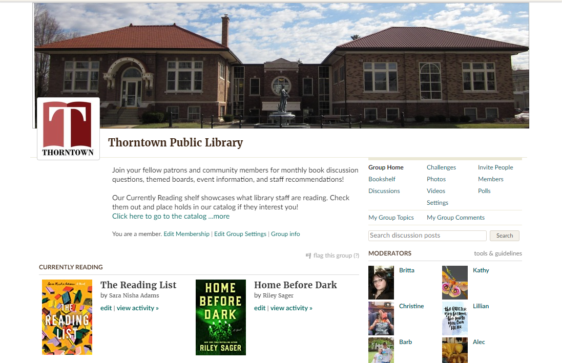 Goodreads Thorntown Public Library